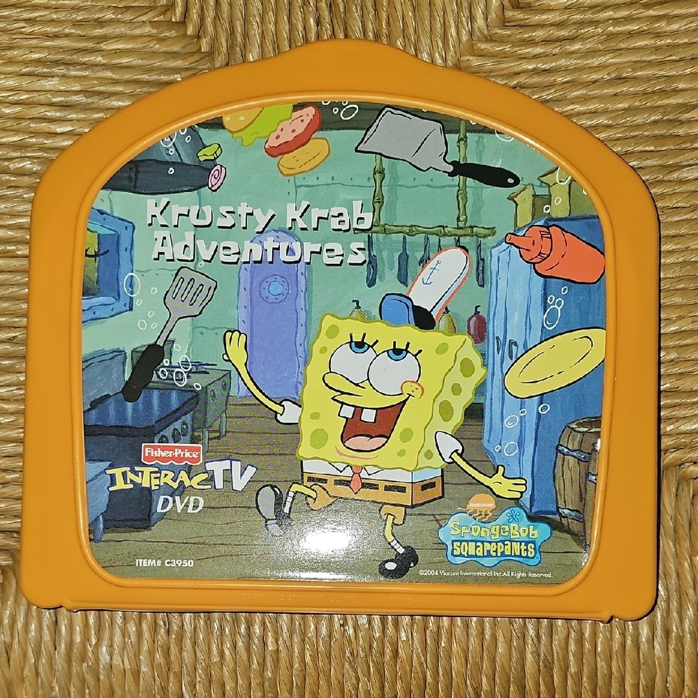Fisher-Price InteractivTV SpongeBob Krusty Krab Adventures DVD in Orange Case